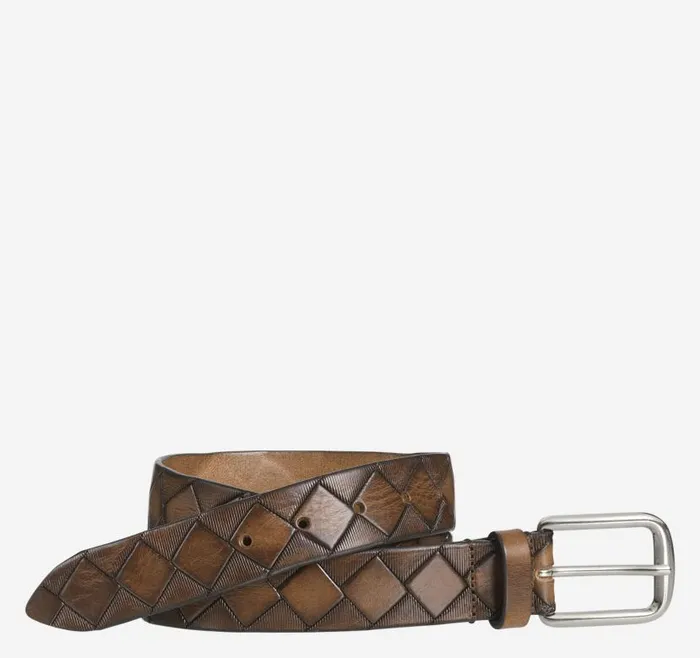 Men Johnston and Murphy Belts Basketweave Belt Tan