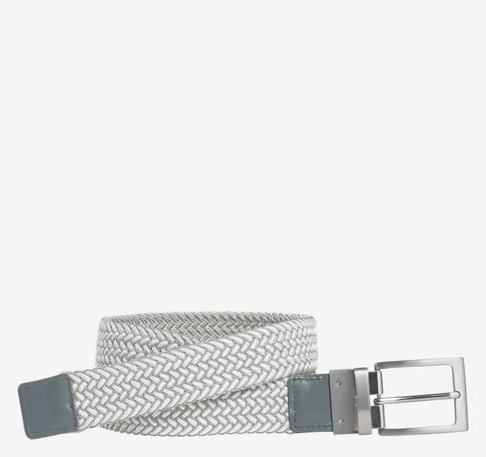 Men Johnston and Murphy Belts Reversible StretchWoven Belt Graywhite Men Johnston and Murphy Belts Reversible StretchWoven Belt Graywhite