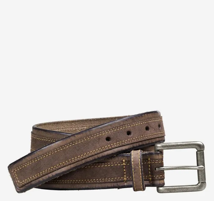 Men Johnston and Murphy Belts Suede Overlay Belt Brown