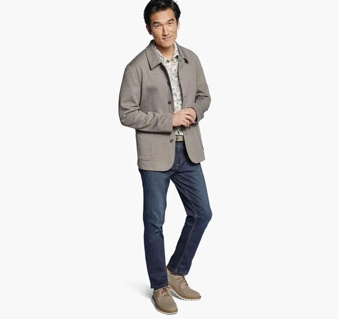 Men Johnston and Murphy Blazers XC Flex Knit FullButton Blazer Tan Men Johnston and Murphy Blazers XC Flex Knit FullButton Blazer Tan