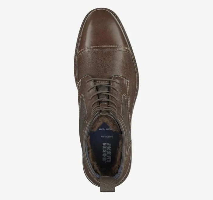 Men Johnston and Murphy Boots XC Flex Raleigh Cap Toe Shearling Boot Mahogany Full Grainshearling Men Johnston and Murphy Boots XC Flex Raleigh Cap Toe Shearling Boot Mahogany Full Grainshearling