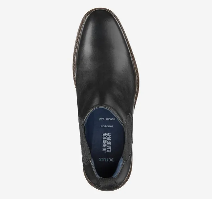 Men Johnston and Murphy Boots XC Flex Raleigh Chelsea Black Full Grain Men Johnston and Murphy Boots XC Flex Raleigh Chelsea Black Full Grain