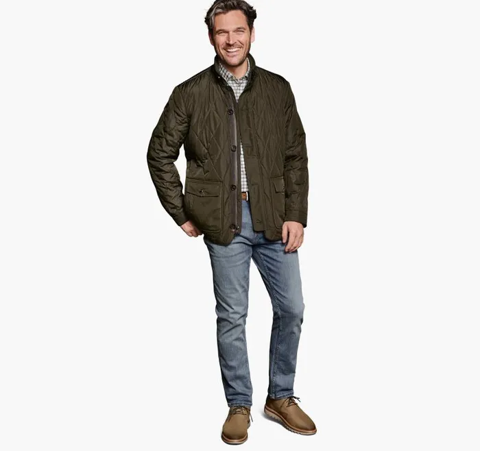 Men Johnston and Murphy Coats Jackets and Vests Diamond Quilt Jacket Olive Men Johnston and Murphy Coats Jackets and Vests Diamond Quilt Jacket Olive