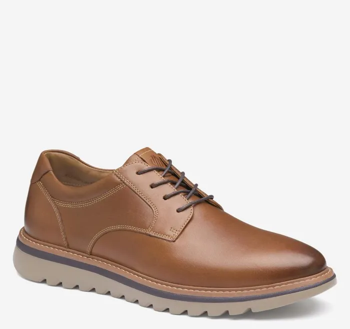 Men Johnston and Murphy LaceUps Braydon Plain Toe Tan Full Grain