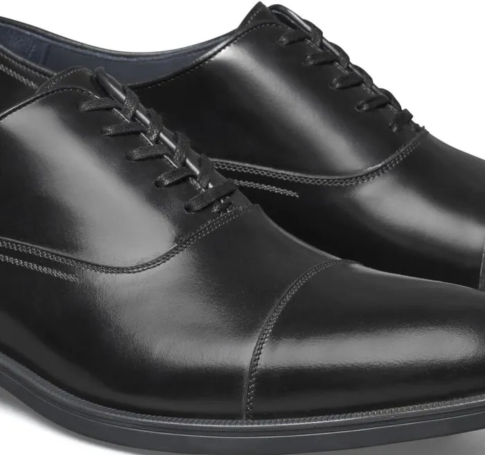 Men Johnston and Murphy LaceUps Flynch Cap Toe Black Italian Calfskin Men Johnston and Murphy LaceUps Flynch Cap Toe Black Italian Calfskin