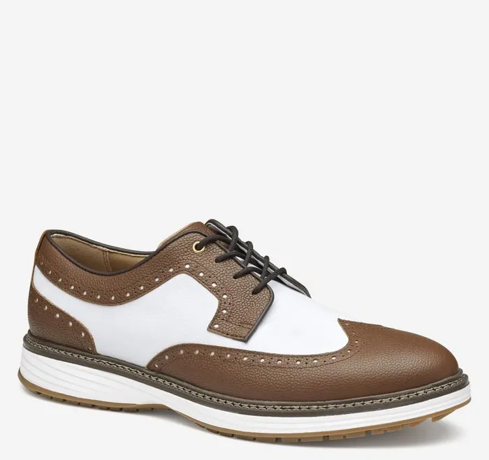 Men Johnston and Murphy LaceUps Upton GL3 Luxe Hybrid Tanwhite Waterproof Scotch Grain Men Johnston and Murphy LaceUps Upton GL3 Luxe Hybrid Tanwhite Waterproof Scotch Grain
