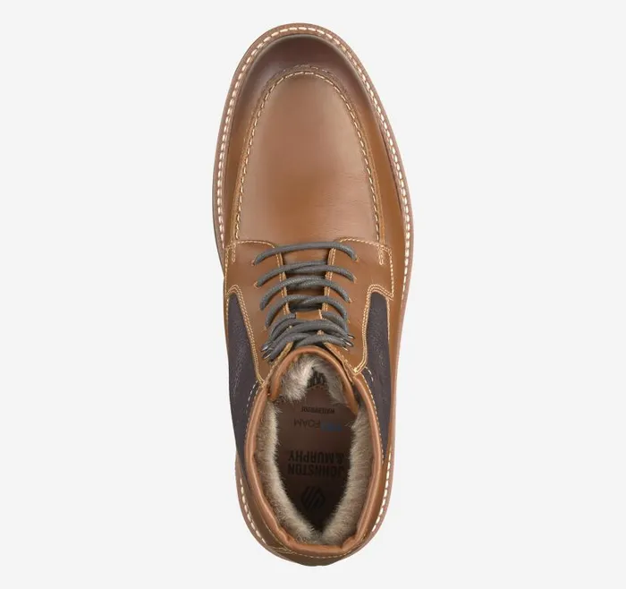 Men Johnston and Murphy LaceUps Upton Lug Shearling Moc Toe Boot Dark Tan Waterproof Full Grain Men Johnston and Murphy LaceUps Upton Lug Shearling Moc Toe Boot Dark Tan Waterproof Full Grain