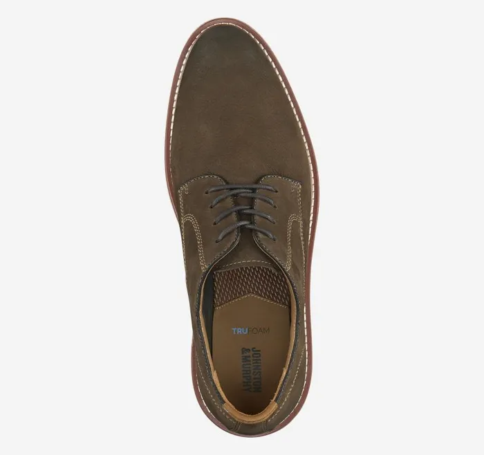Men Johnston and Murphy LaceUps Upton Plain Toe Dark Brown Nubuck Men Johnston and Murphy LaceUps Upton Plain Toe Dark Brown Nubuck