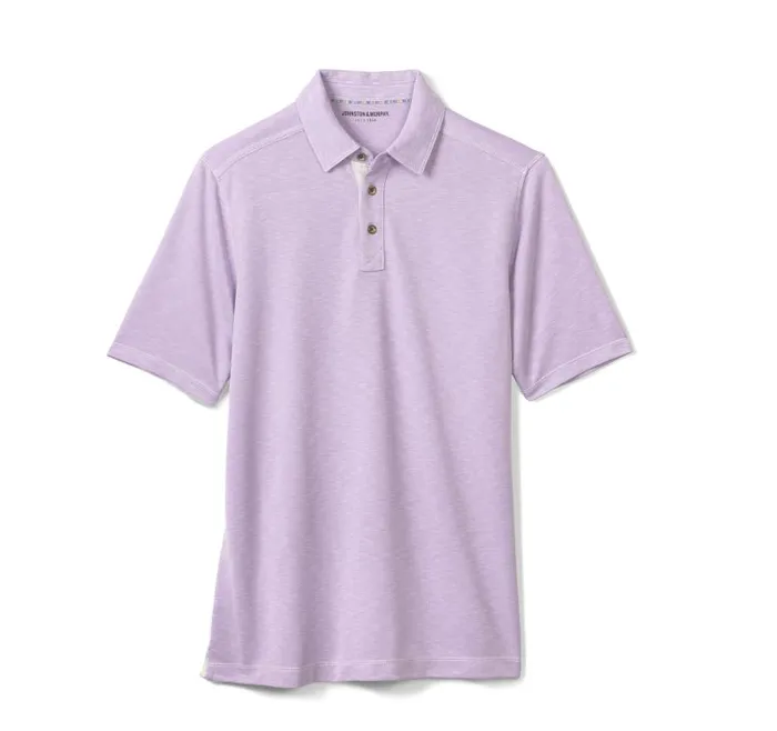 Men Johnston and Murphy Polos and Tees Vintage Slub Polo Lavender Men Johnston and Murphy Polos and Tees Vintage Slub Polo Lavender