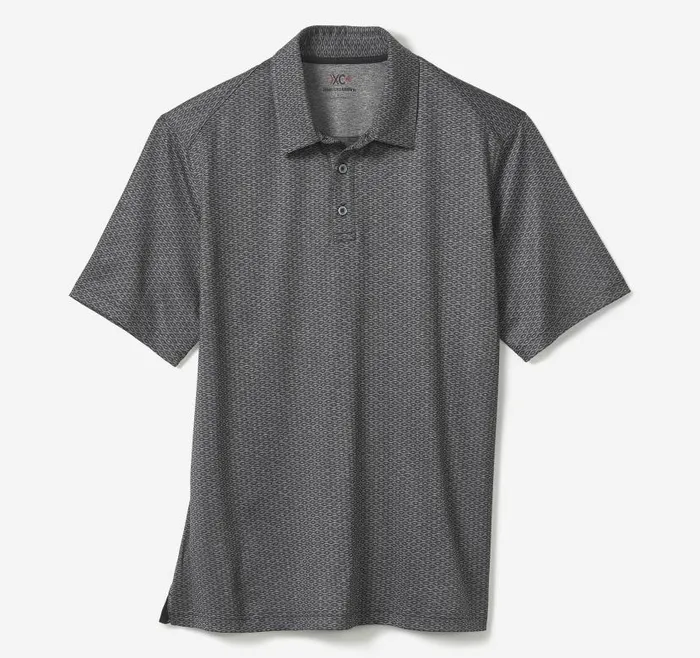 Men Johnston and Murphy Polos and Tees XC4 Performance Polo Black Linked Oval Men Johnston and Murphy Polos and Tees XC4 Performance Polo Black Linked Oval