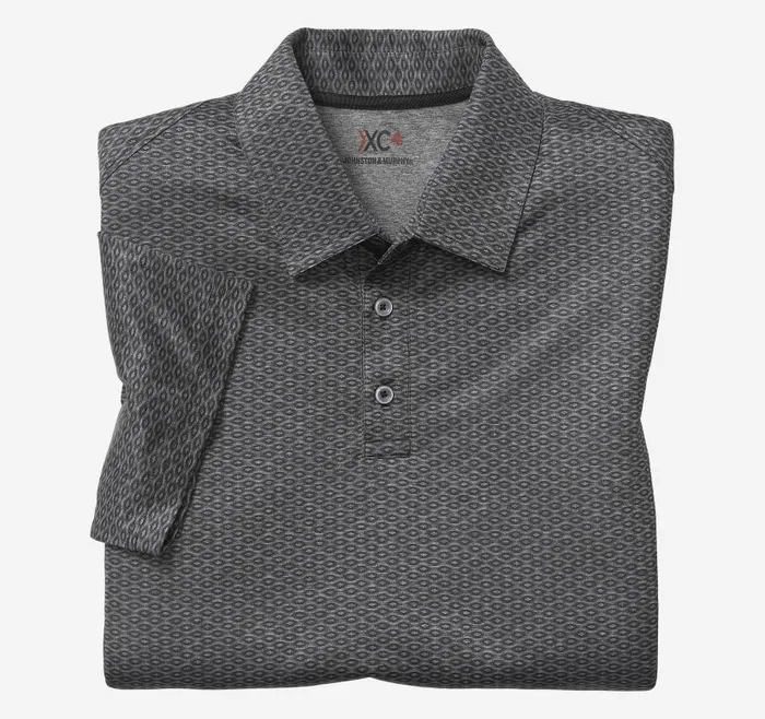 Men Johnston and Murphy Polos and Tees XC4 Performance Polo Black Linked Oval Men Johnston and Murphy Polos and Tees XC4 Performance Polo Black Linked Oval