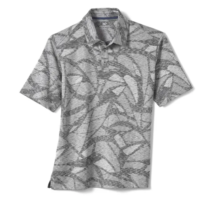 Men Johnston and Murphy Polos and Tees XC4 Performance Polo Charcoal Large Geo Men Johnston and Murphy Polos and Tees XC4 Performance Polo Charcoal Large Geo