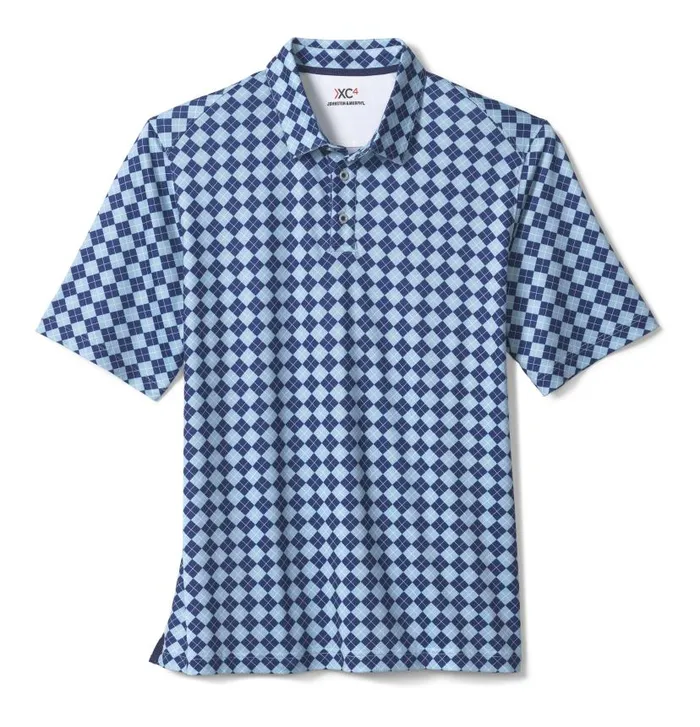 Men Johnston and Murphy Polos and Tees XC4 Performance Polo Navyblue Argyle Men Johnston and Murphy Polos and Tees XC4 Performance Polo Navyblue Argyle