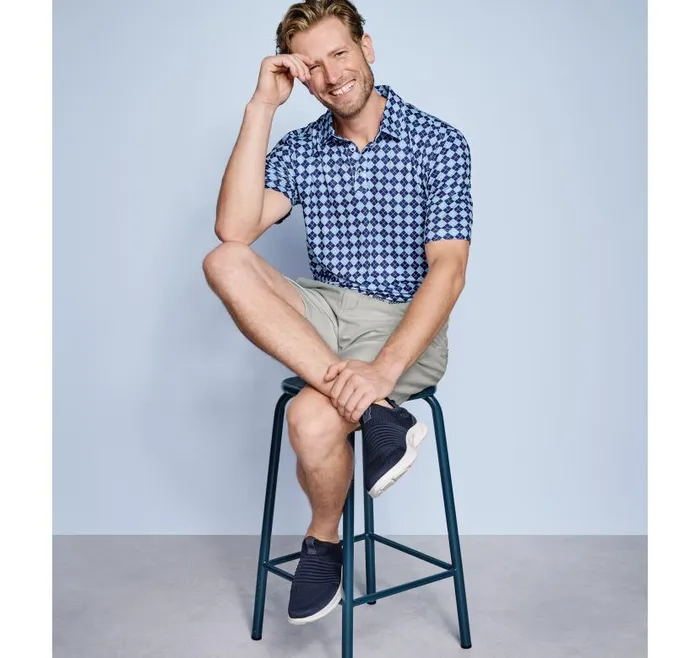 Men Johnston and Murphy Polos and Tees XC4 Performance Polo Navyblue Argyle Men Johnston and Murphy Polos and Tees XC4 Performance Polo Navyblue Argyle