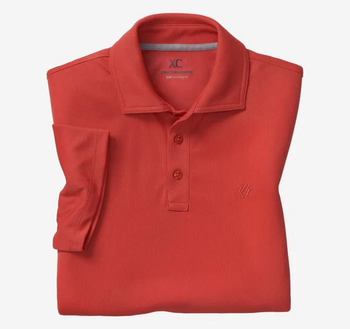Men Johnston and Murphy Polos and Tees XC4 Performance Solid Polo Cool Degree Red Men Johnston and Murphy Polos and Tees XC4 Performance Solid Polo Cool Degree Red