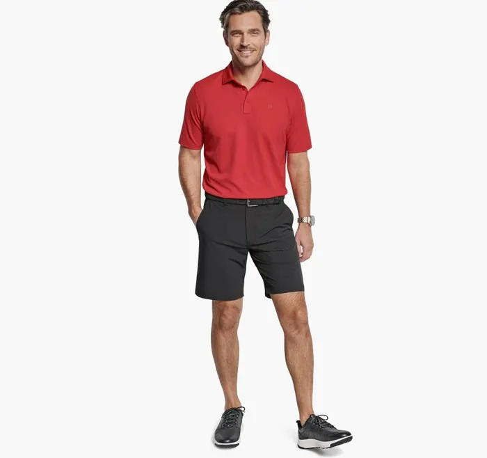Men Johnston and Murphy Polos and Tees XC4 Performance Solid Polo Cool Degree Red Men Johnston and Murphy Polos and Tees XC4 Performance Solid Polo Cool Degree Red