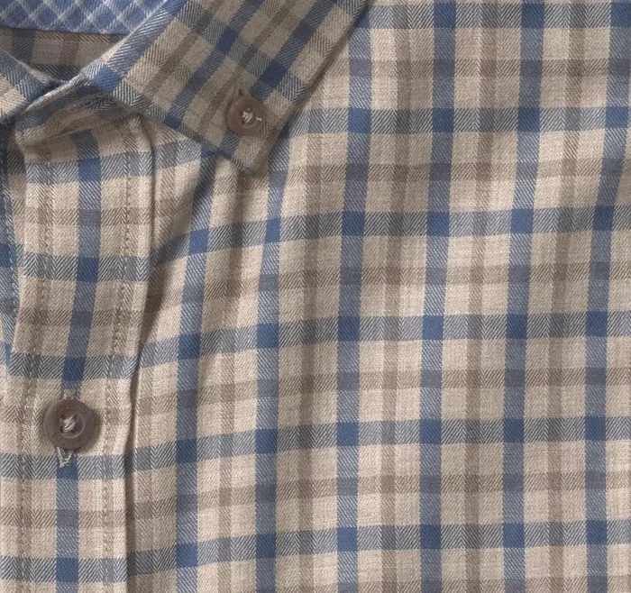 Men Johnston and Murphy Shirts Heathered Shirt Brown Melange Twotone Grid Men Johnston and Murphy Shirts Heathered Shirt Brown Melange Twotone Grid