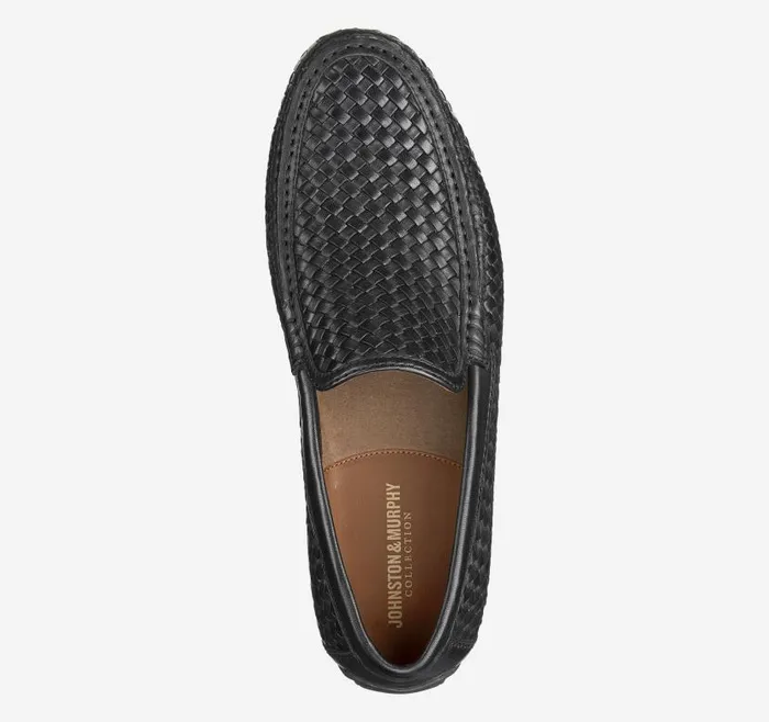 Men Johnston and Murphy SlipOns and Loafers Baldwin Driver Woven SlipOn Loafer Black Sheepskin Men Johnston and Murphy SlipOns and Loafers Baldwin Driver Woven SlipOn Loafer Black Sheepskin