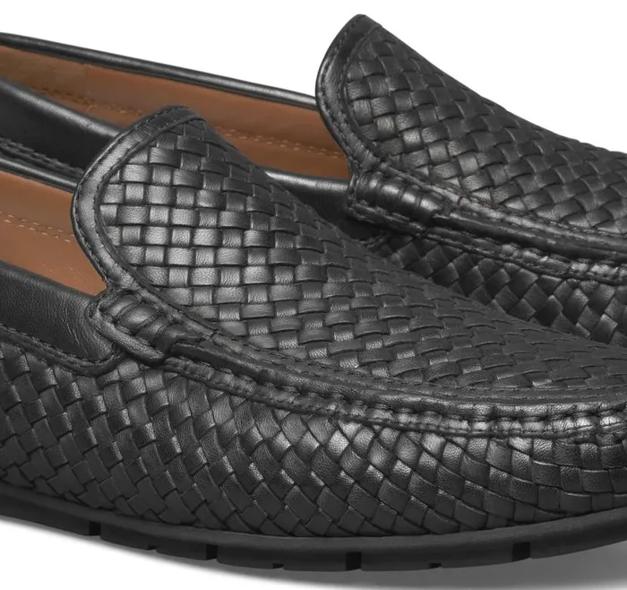 Men Johnston and Murphy SlipOns and Loafers Baldwin Driver Woven SlipOn Loafer Black Sheepskin Men Johnston and Murphy SlipOns and Loafers Baldwin Driver Woven SlipOn Loafer Black Sheepskin