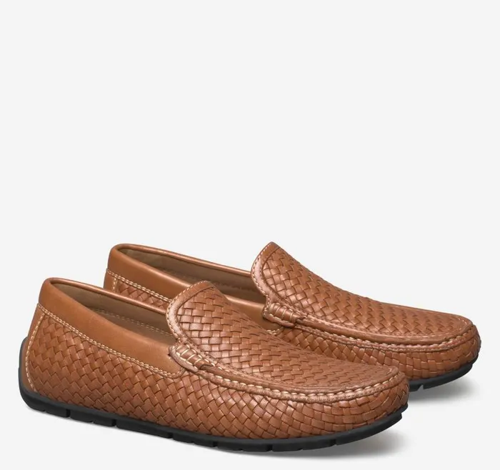 Men Johnston and Murphy SlipOns and Loafers Baldwin Driver Woven SlipOn Loafer Tan Sheepskin Men Johnston and Murphy SlipOns and Loafers Baldwin Driver Woven SlipOn Loafer Tan Sheepskin