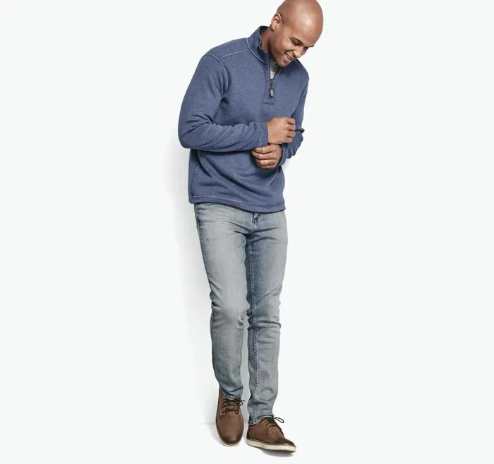 Men Johnston and Murphy Sweaters and Knits Reversible Solid QuarterZip Bluelight Gray Men Johnston and Murphy Sweaters and Knits Reversible Solid QuarterZip Bluelight Gray