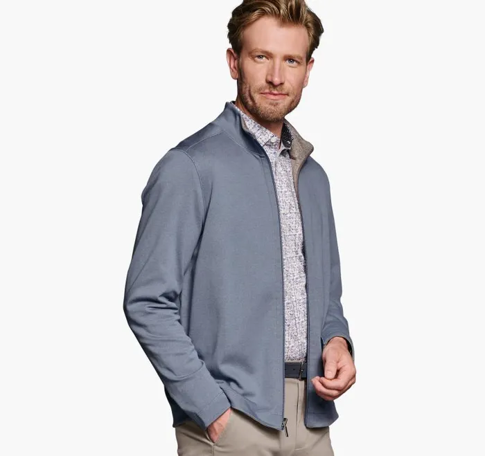 Men Johnston and Murphy Sweaters and Knits XC4 Reversible Full Zip Light Bluetan Men Johnston and Murphy Sweaters and Knits XC4 Reversible Full Zip Light Bluetan