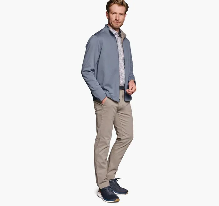 Men Johnston and Murphy Sweaters and Knits XC4 Reversible Full Zip Light Bluetan Men Johnston and Murphy Sweaters and Knits XC4 Reversible Full Zip Light Bluetan