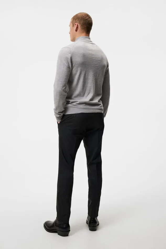 Men Kiyan Quarter Zip Sweater Light Grey Melange JLindeberg Knitwear Men Kiyan Quarter Zip Sweater Light Grey Melange JLindeberg Knitwear