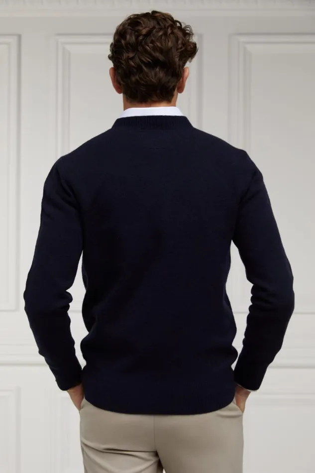Men Knitwear Holland Cooper Byron Crew Neck Knit Navy