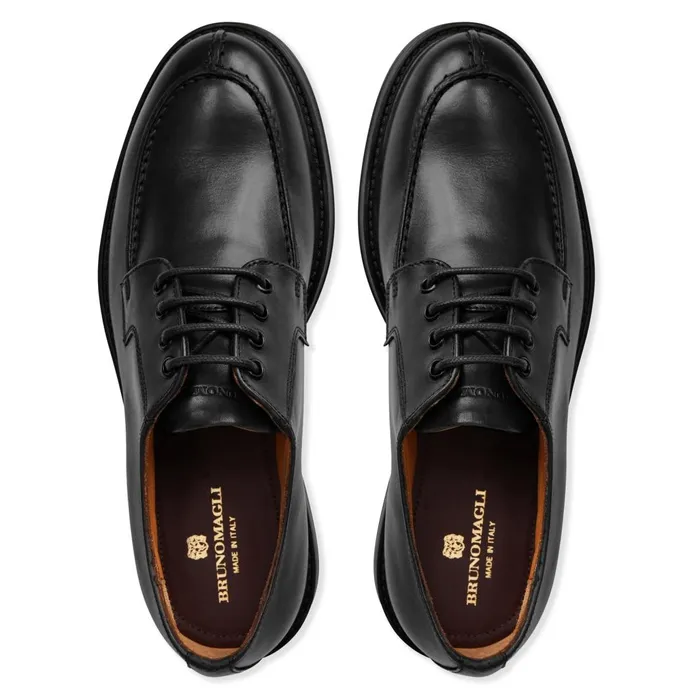 Men Laceups and Oxfords Bruno Magli Tyler Split Toe Leather DerbyBlack