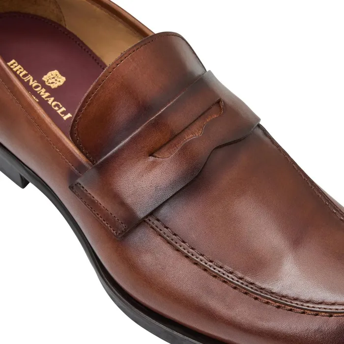 Men Loafers and Slipons Bruno Magli Payton Burnished Penny LoaferCognac