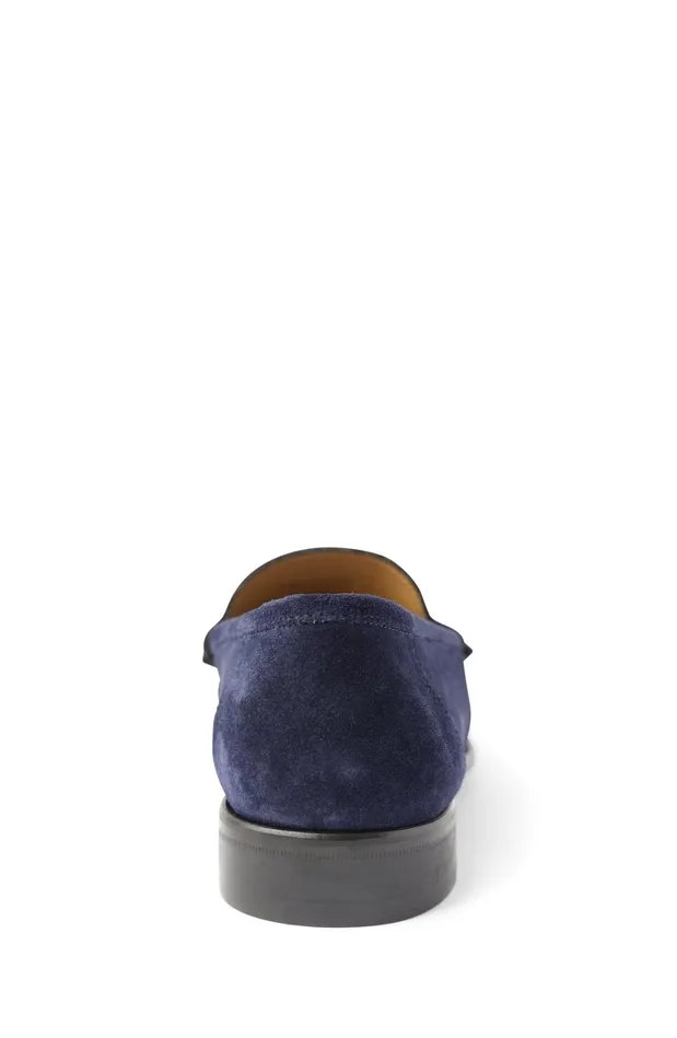 Men Loafers and Slipons Bruno Magli Trieste Classic Leather Moccasin 8211 Navy Suede