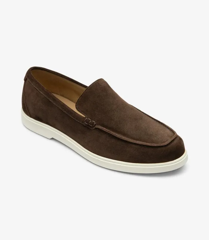 Men Loake Loafers Tuscany Chocolate Brown Suede