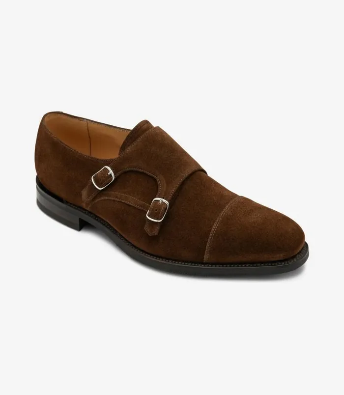 Men Loake Monk Shoes Cannon Brown Suede Men Loake Monk Shoes Cannon Brown Suede