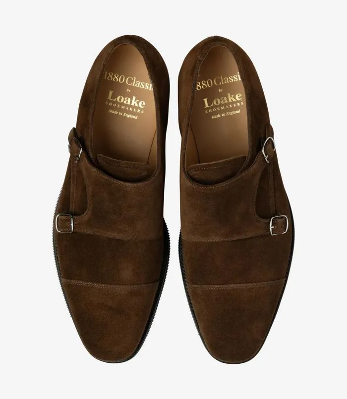 Men Loake Monk Shoes Cannon Brown Suede Men Loake Monk Shoes Cannon Brown Suede