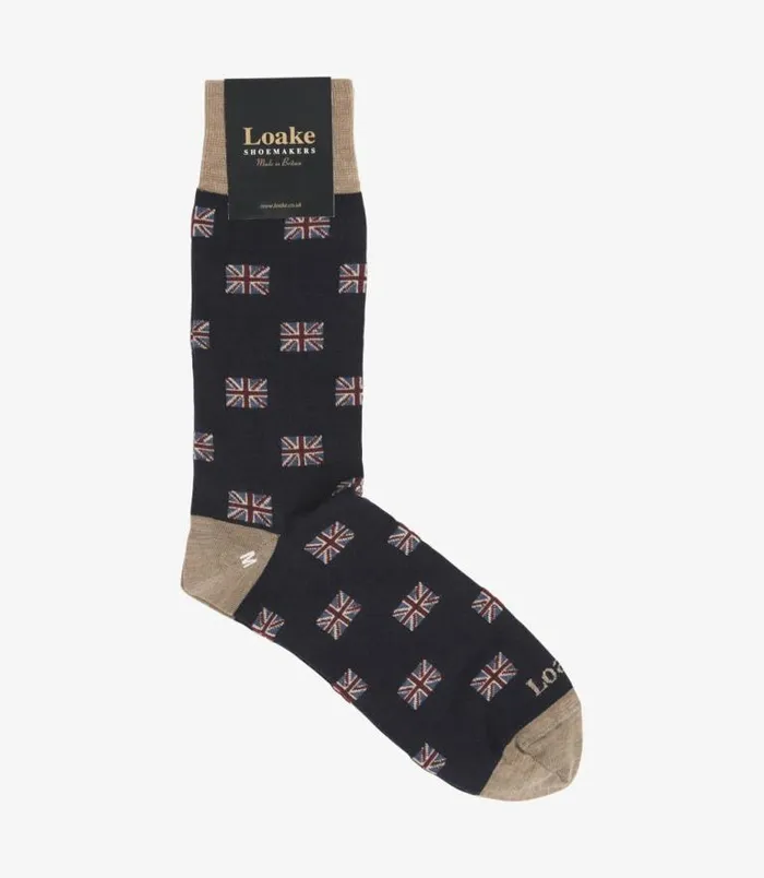 Men Loake Socks Union Jack Socks Navy