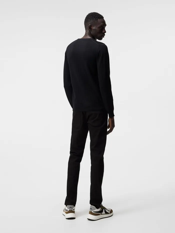 Men Lyle Merino Crew Neck Sweater Black JLindeberg Knitwear Men Lyle Merino Crew Neck Sweater Black JLindeberg Knitwear