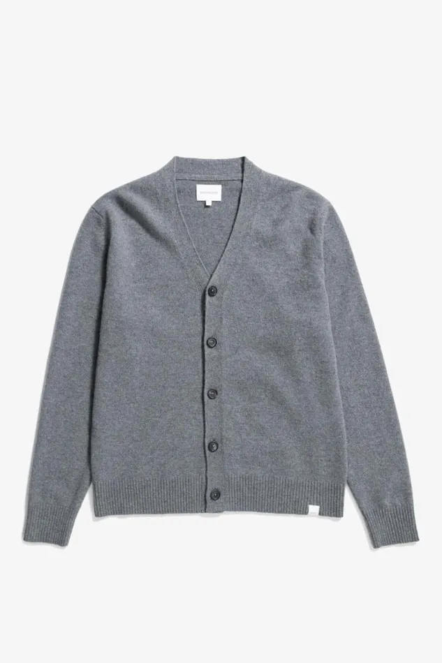 Men Norse Standard Merino Lambswool Cardigan Grey Melange Norse Projects Knitwear Men Norse Standard Merino Lambswool Cardigan Grey Melange Norse Projects Knitwear