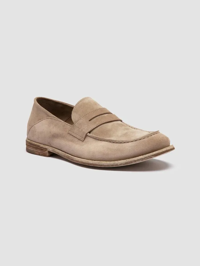 Men Officine Creative Footwear ARCHIVE 522 Brown Suede Penny Loafers Men Officine Creative Footwear ARCHIVE 522 Brown Suede Penny Loafers