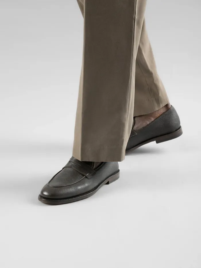 Men Officine Creative Footwear OPERA 001 Brown Leather Penny Loafers