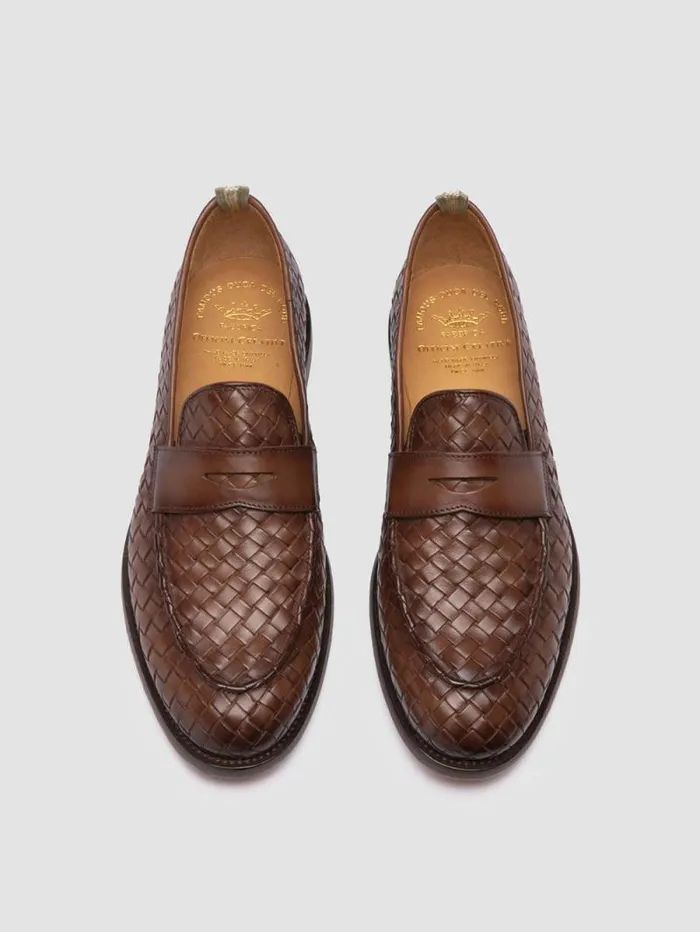 Men Officine Creative Footwear OPERA 003 Brown Leather Penny Loafers Men Officine Creative Footwear OPERA 003 Brown Leather Penny Loafers