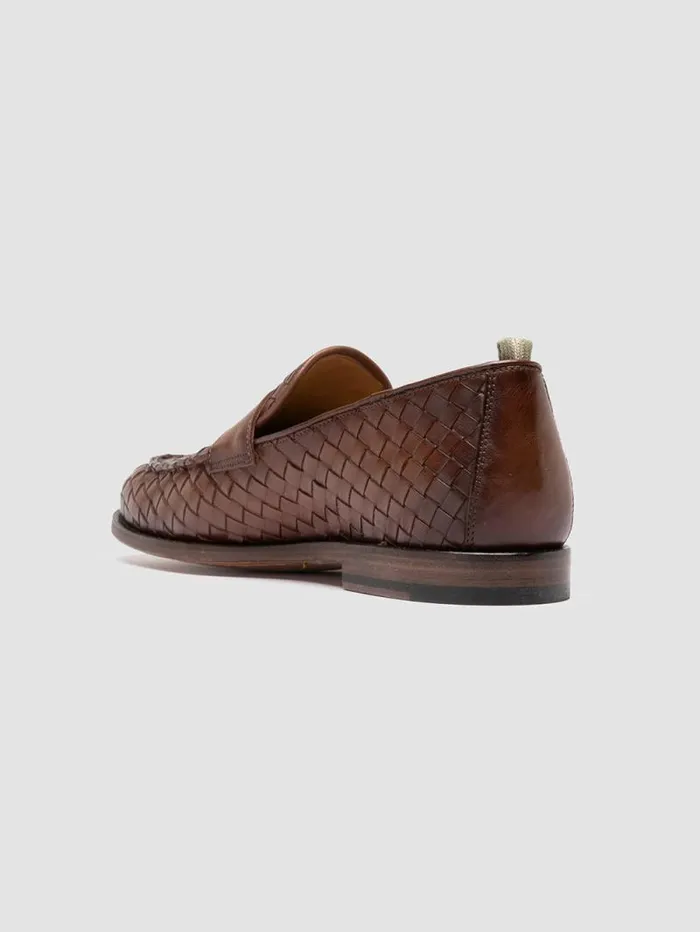 Men Officine Creative Footwear OPERA 003 Brown Leather Penny Loafers Men Officine Creative Footwear OPERA 003 Brown Leather Penny Loafers