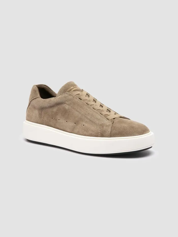 Men Officine Creative Footwear SLOUCH 001 Taupe Suede Low Top Sneakers Men Officine Creative Footwear SLOUCH 001 Taupe Suede Low Top Sneakers