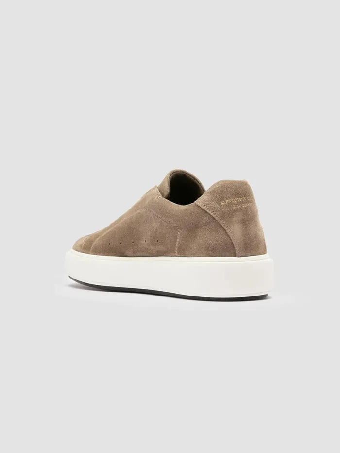 Men Officine Creative Footwear SLOUCH 001 Taupe Suede Low Top Sneakers Men Officine Creative Footwear SLOUCH 001 Taupe Suede Low Top Sneakers