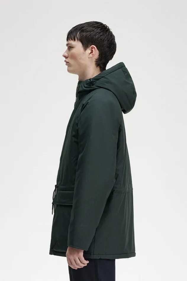 Men Padded Zip Through Jacket Night Green Fred Perry Coats and Jackets
