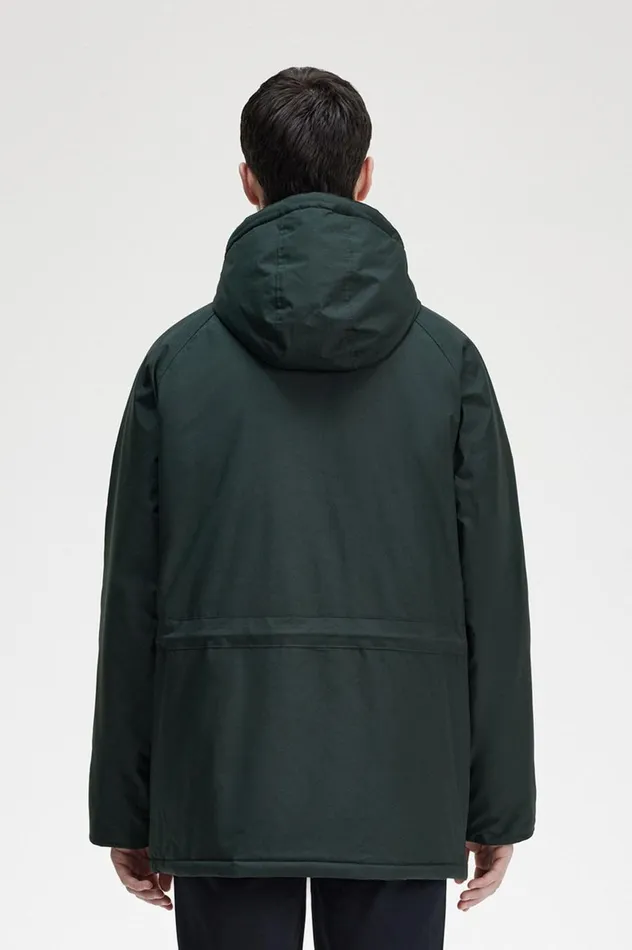 Men Padded Zip Through Jacket Night Green Fred Perry Coats and Jackets