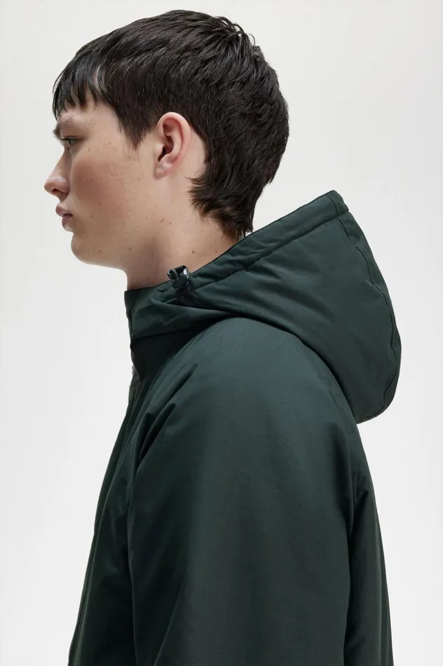 Men Padded Zip Through Jacket Night Green Fred Perry Coats and Jackets
