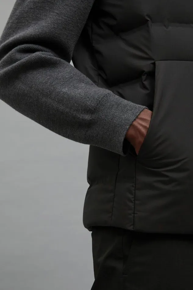 Men Pertex Shield Hybrid Knit Full Zip Jacket Black Norse Projects Outerwear