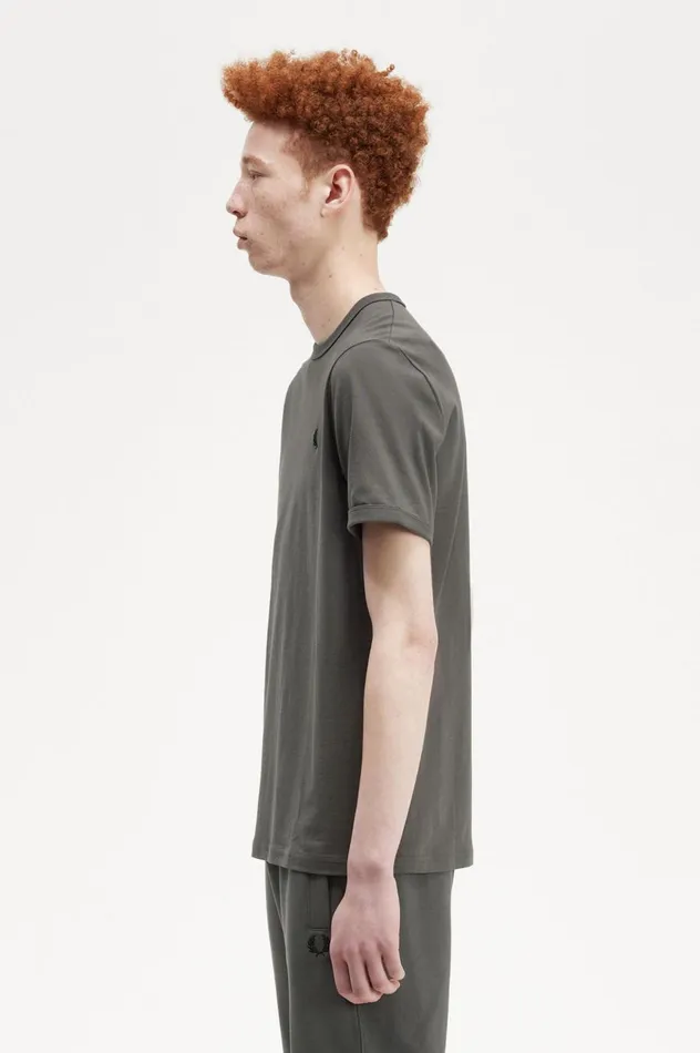 Men Ringer TShirt Field Green Fred Perry TShirts
