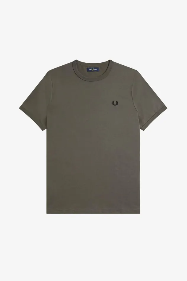 Men Ringer TShirt Field Green Fred Perry TShirts